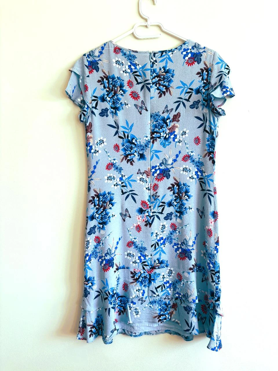 🌸 Vestido floral Taifun – plissado – duplo com babados – serve 38/40 – photo 8
